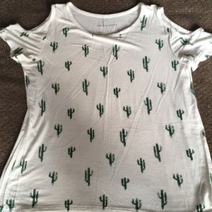 Off the shoulder top with cacti